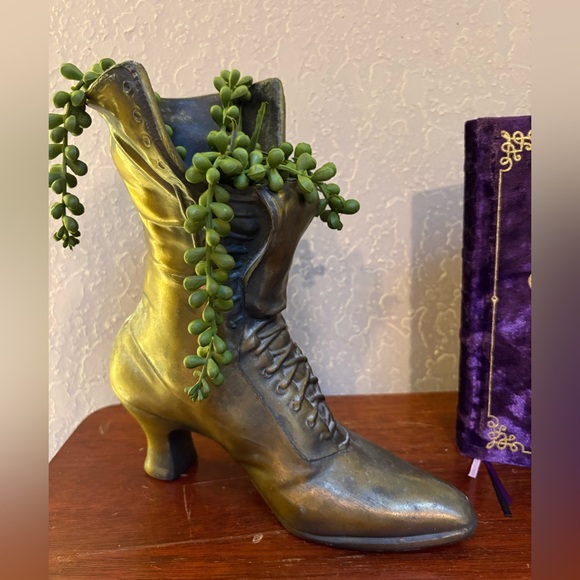Vintage Brass Victorian Shoe - Picture 2 of 6